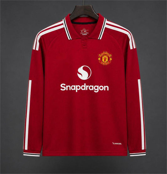 2026-27 Manchester United Home Red with White Stripes Long Sleeve S-4XL