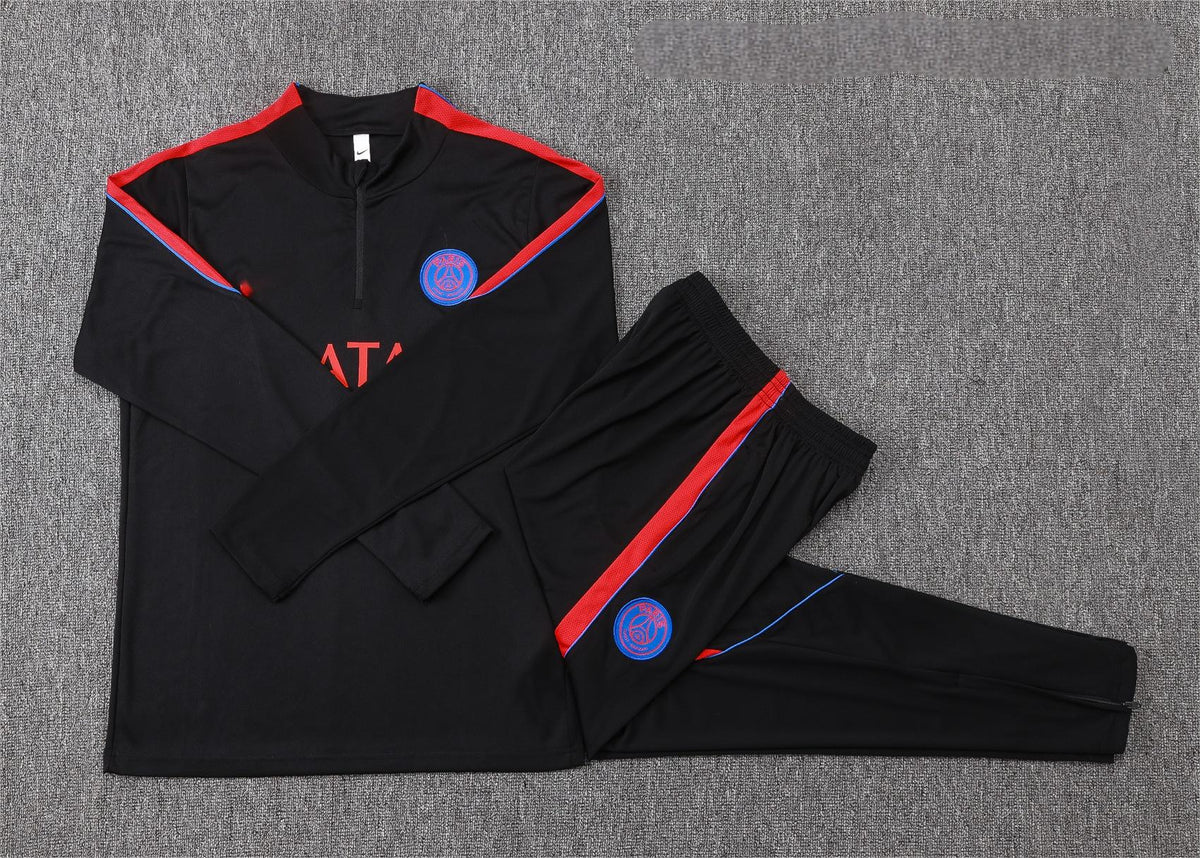 2026-27 Paris Black Half Zip Training Suit Adults Or Children