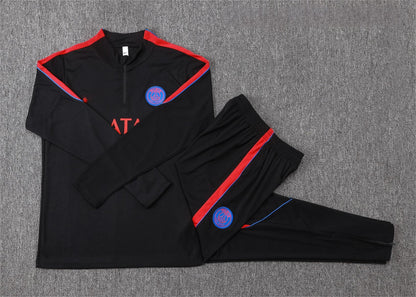 2026-27 Paris Black Half Zip Training Suit Adults Or Children