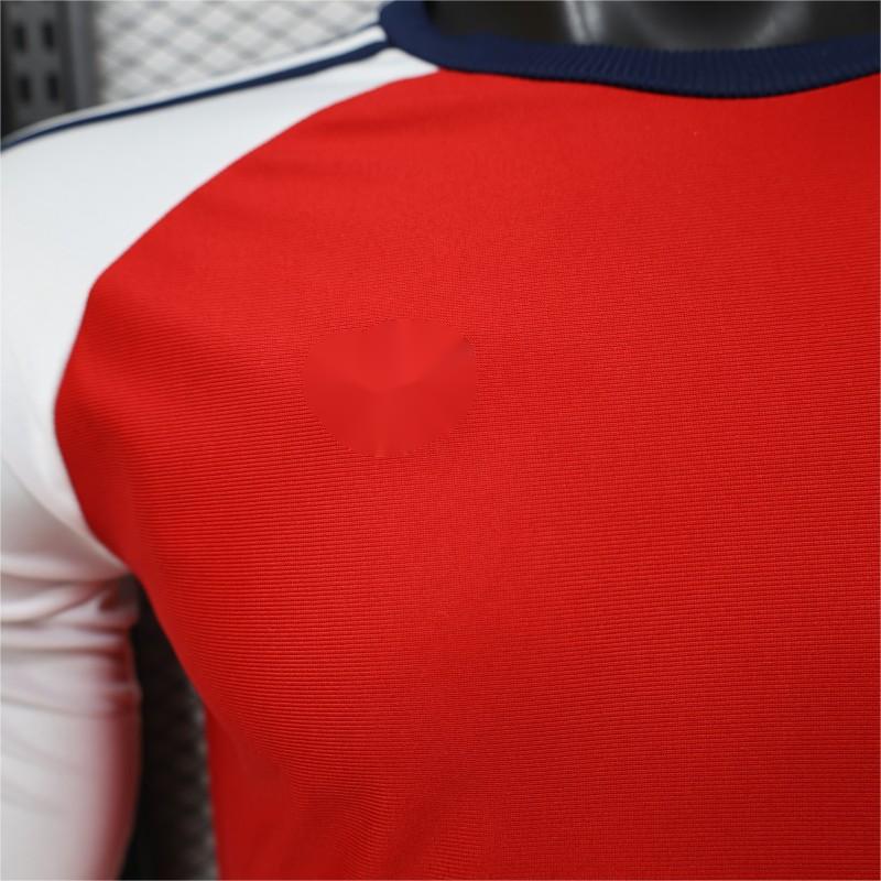 2026-27 Arsenal Originals Retro Red with White Long Sleeve Raglan Home Player S-3XL