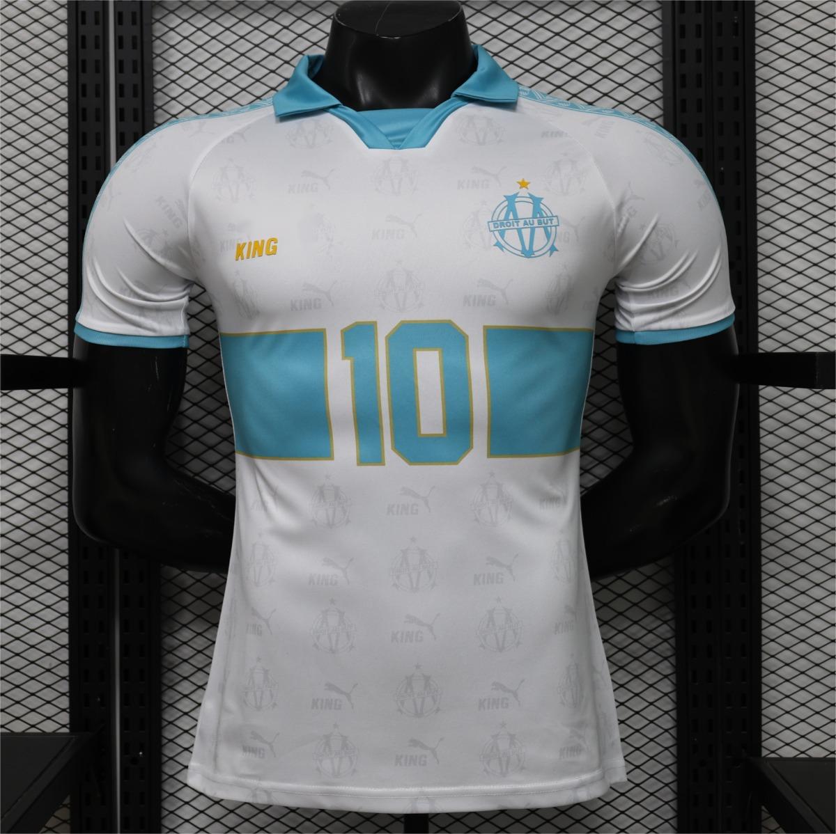 2026-27 Marseille White with Sky Blue Special Player S-2XL
