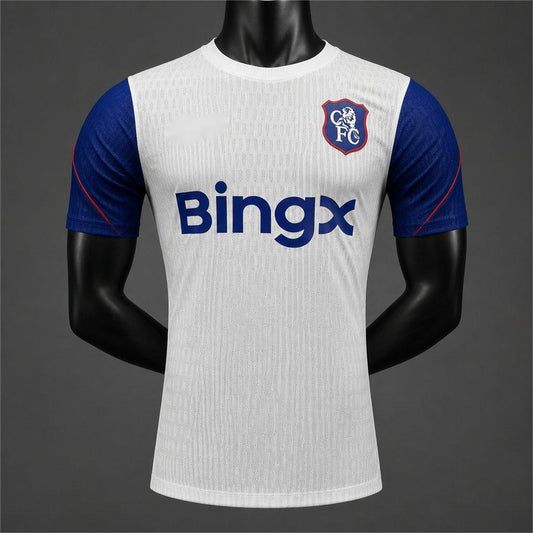 Chelsea 2026-27 trasferta bianca con blu, giocatore S-3XL