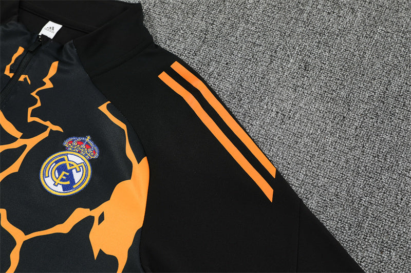 2025-26 Real Madrid Orange-Black training suit Adults Or Children