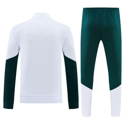 2026-27 Real Madrid White Dark Green Full Zipper Jacket Tracksuit S-2XL