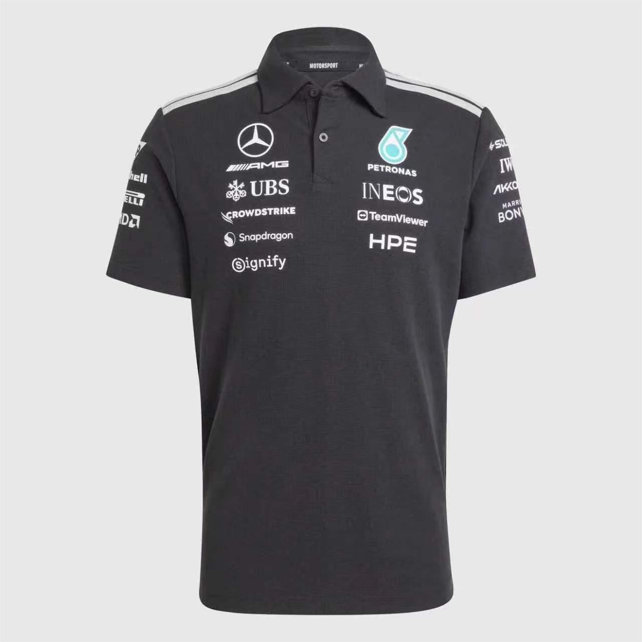 2026 F1 Mercedes Black Polo Racing Suit S-5XL