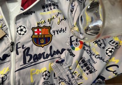 2023-24 Barcelona Grey Flower Windbreaker S-2XL