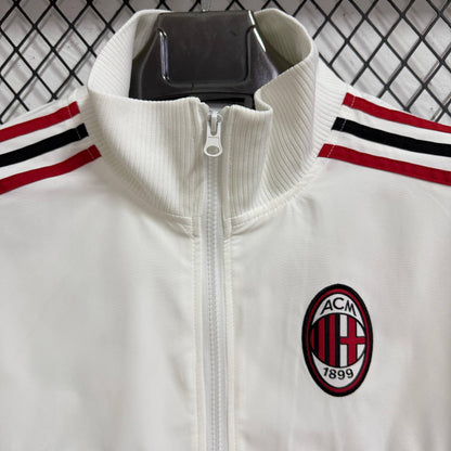 2025-26 AC Milan White Retro Casual Waterproof Windbreaker S-2XL