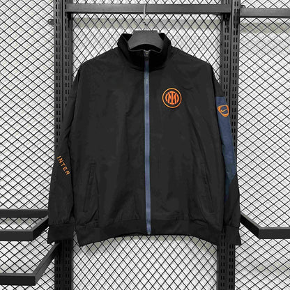 2025-26 Inter Mailand schwarz-grauer wasserdichter Windbreaker S-2XL