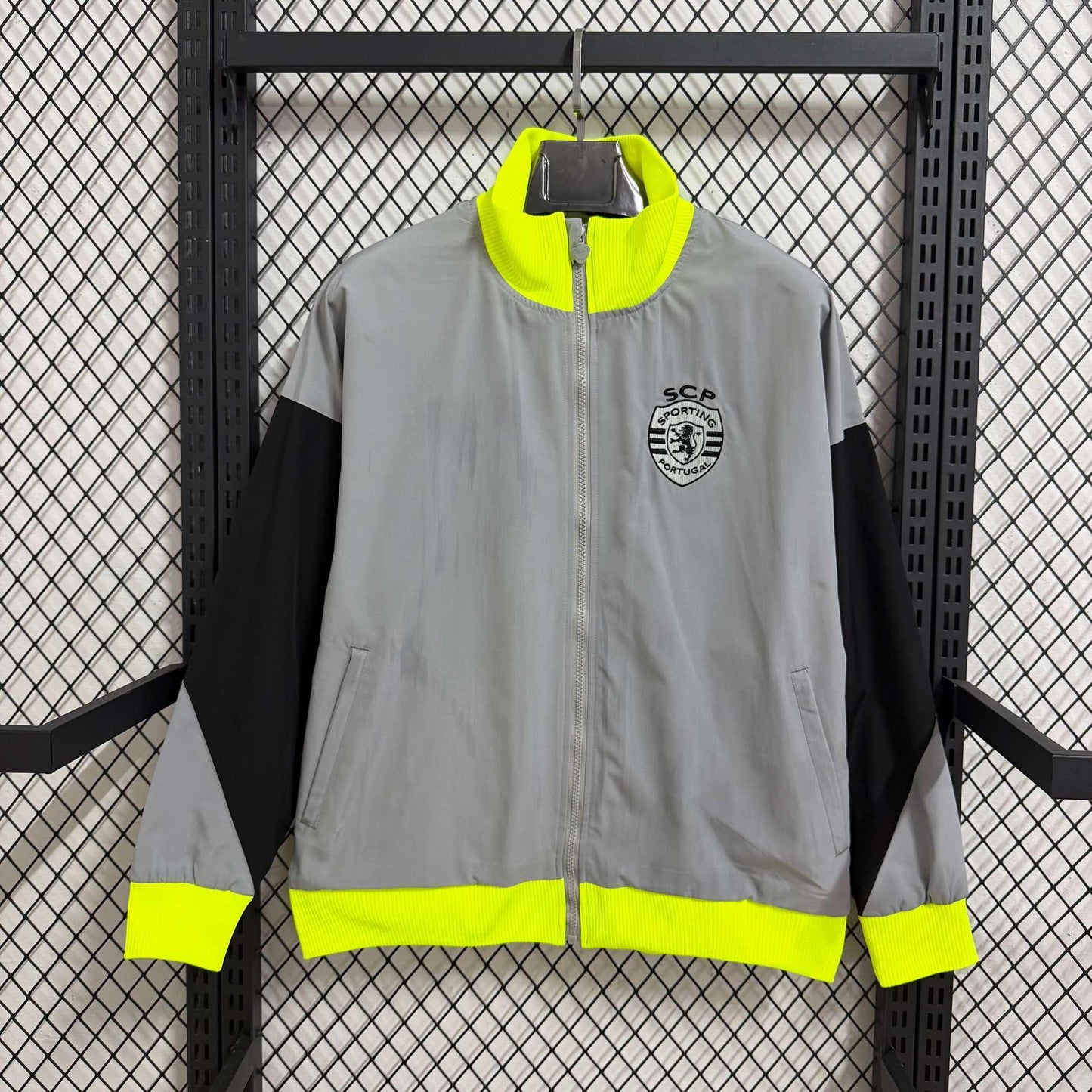 2025-26 Sporting CP Light Grey Waterproof Windbreaker S-2XL