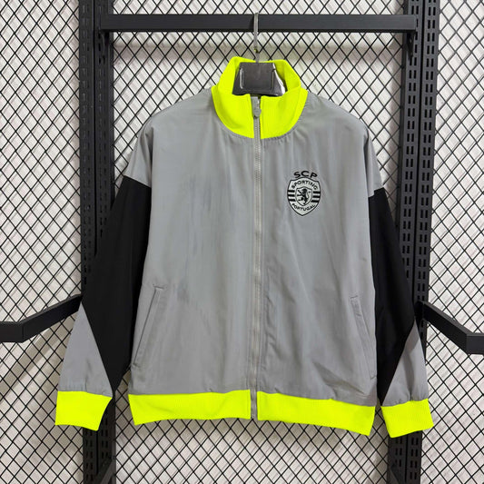 2025-26 Sporting CP Hellgrauer wasserdichter Windbreaker S-2XL