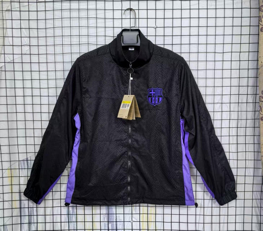 2025-26 Barcelona Retro Thick Embroidered Fully Waterproof Windbreaker S-2XL