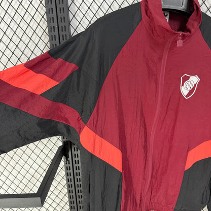 2025-26 River Plate Maroon Waterproof Windbreaker S-2XL