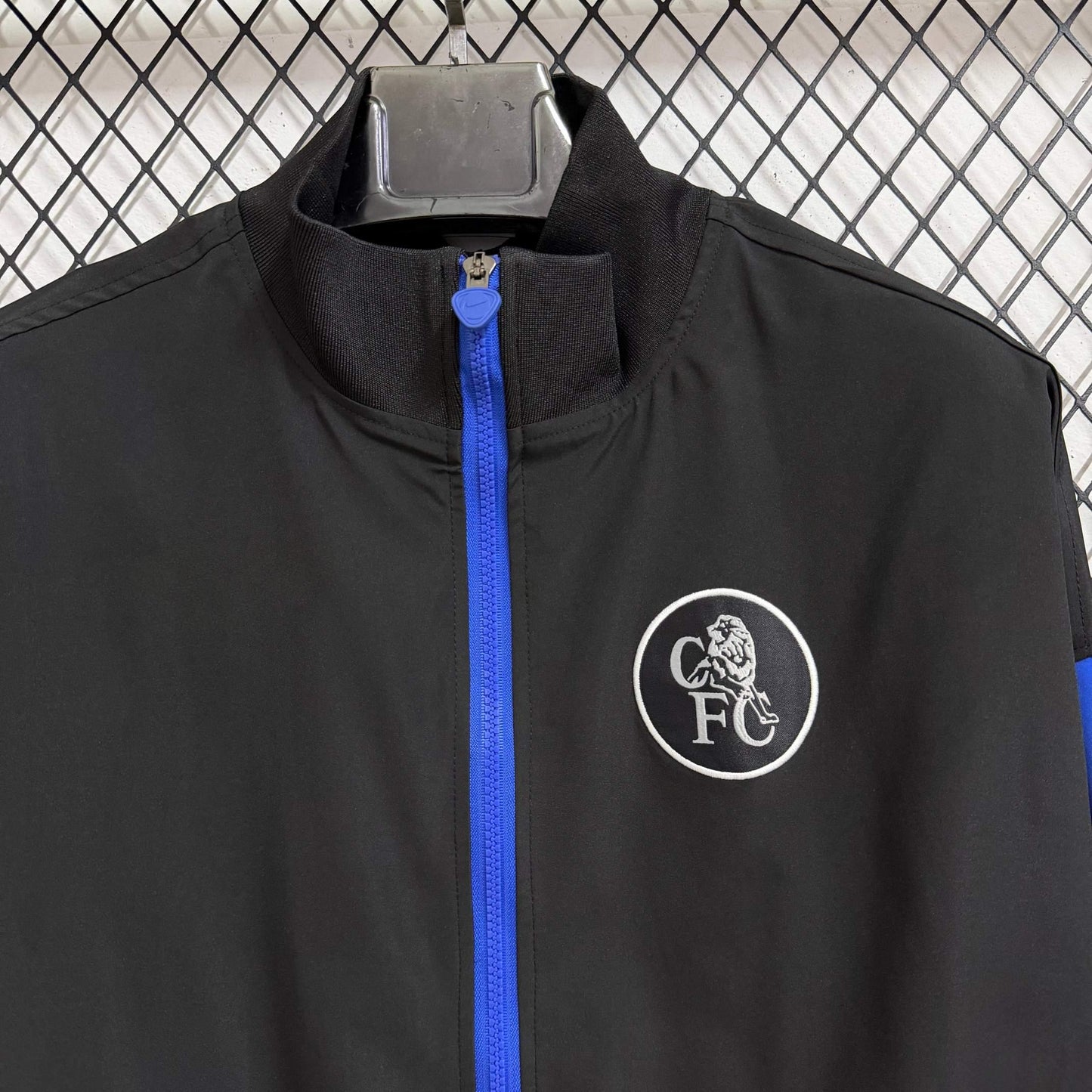 2025-26 Chelsea Black and Blue Waterproof Windbreaker S-2XL