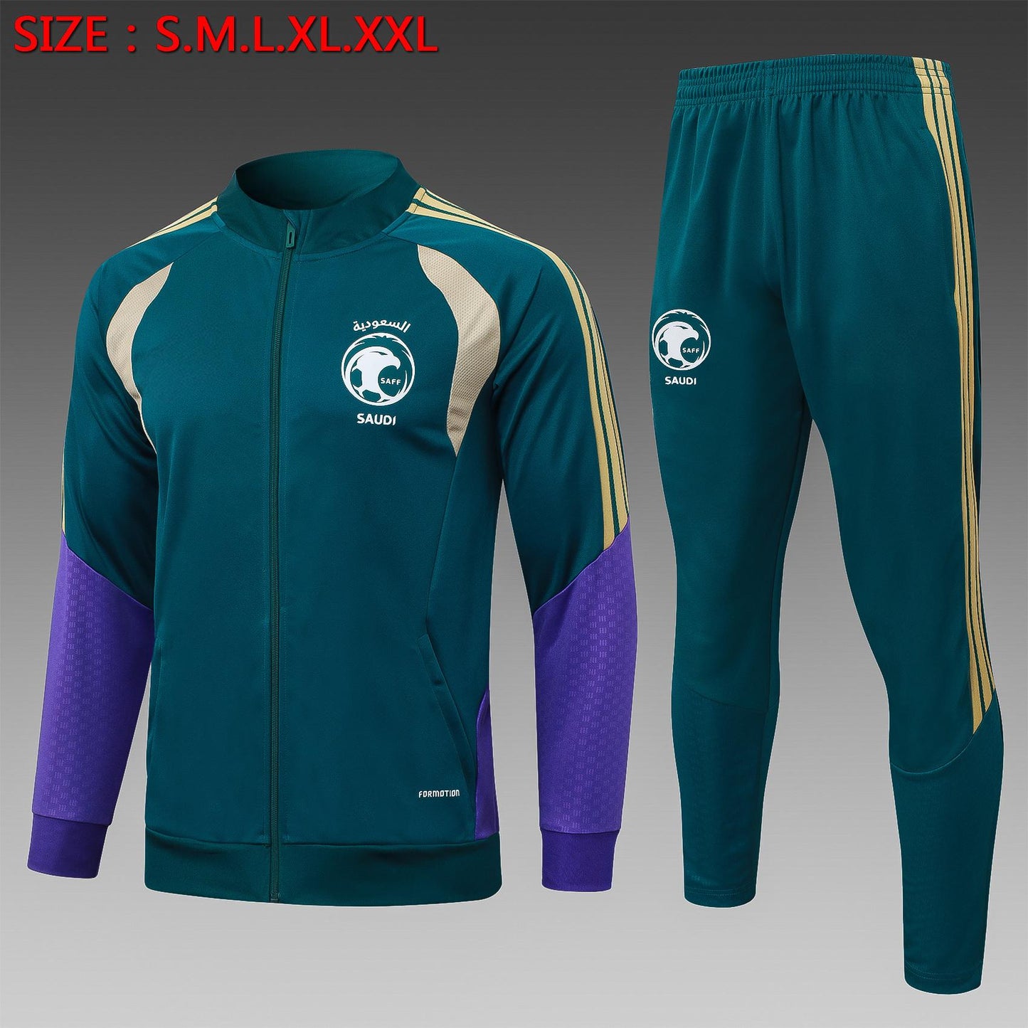 2026-27 Chándal largo de entrenamiento verde oscuro saudí Tallas S-2XL