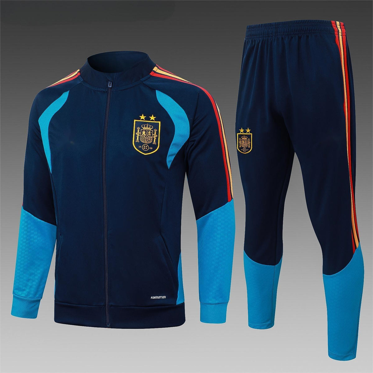 2026 Spain Deep Blue 2-Star Full Zip Training Suit Adults Or Children