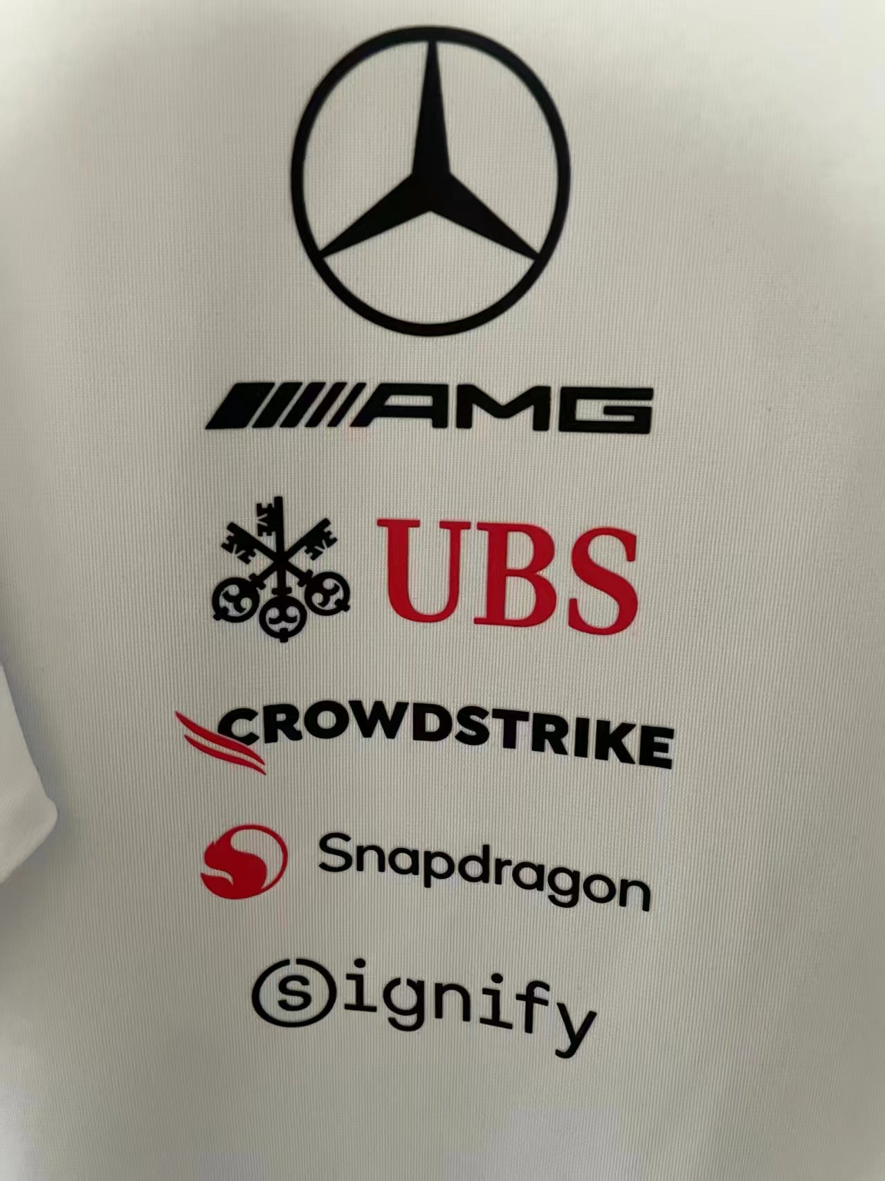 2026 F1 Mercedes Black Round Neck White Racing Suit S-5XL