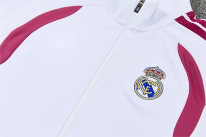 2026-27 Real Madrid White Dark Green Full Zipper Jacket Tracksuit S-2XL