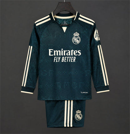 Maillot manches longues extérieur Real Madrid 2026-27 pour enfant, tailles 16-28