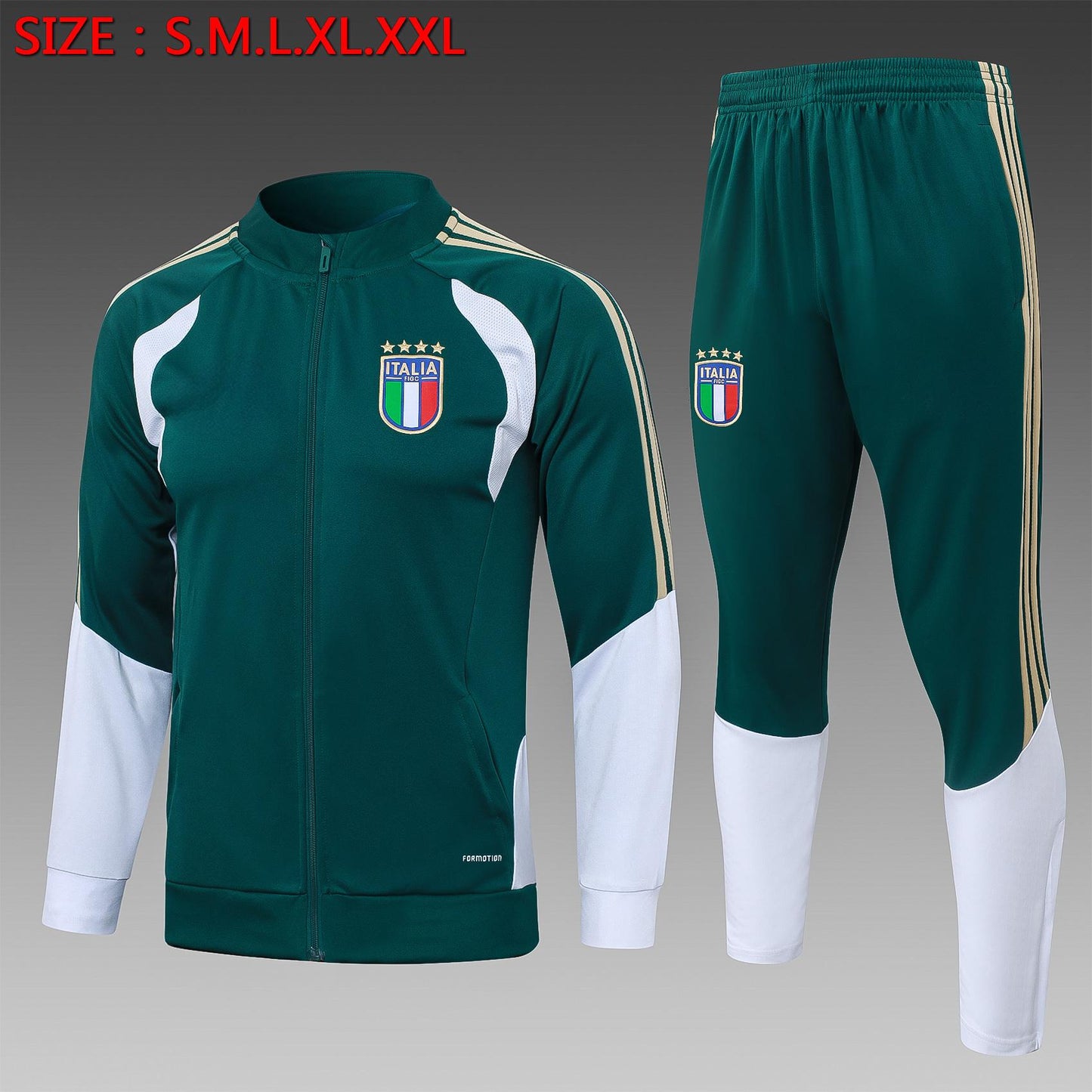 2026-27 Italien Dunkelgrüner Langer Trainingsanzug S-2XL