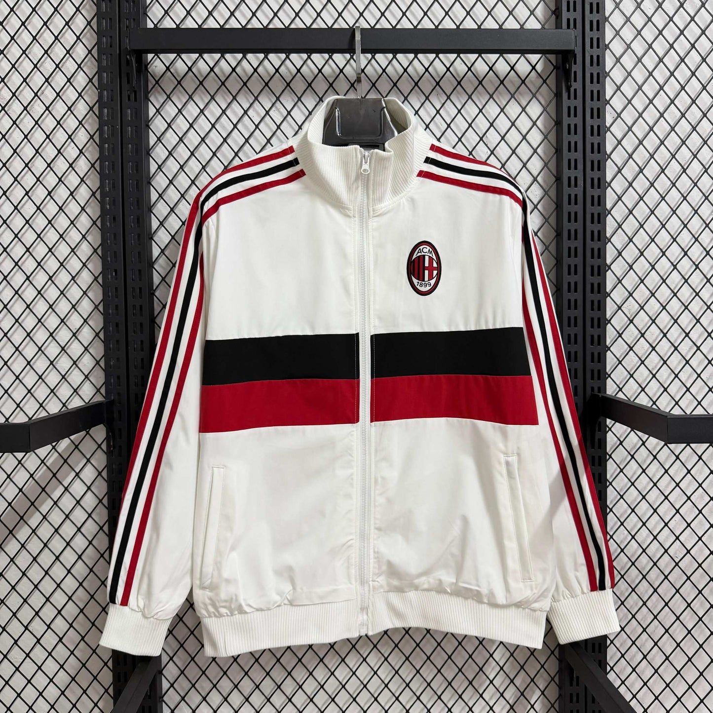 2025-26 AC Milan White Retro Casual Waterproof Windbreaker S-2XL