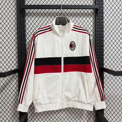 2025-26 AC Milan White Retro Casual Waterproof Windbreaker S-2XL