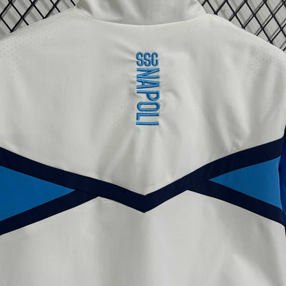 2025-26 Napoli white and blue waterproof Windbreaker S-2XL