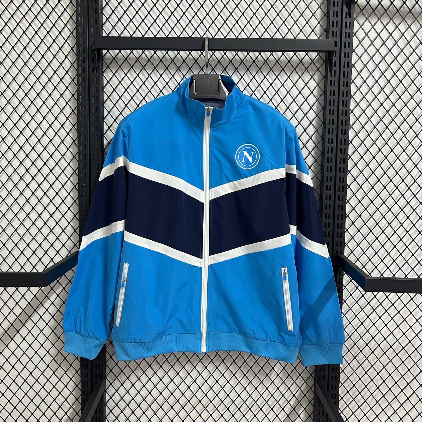 2025-26 Napoli Blue and Royal Blue Waterproof Windbreaker S-2XL