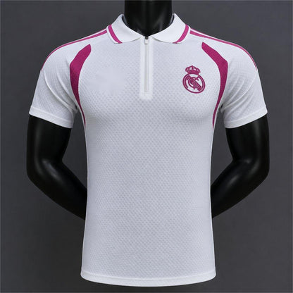 2026-27 Real Madrid White with Pink Polo Player S-3XL