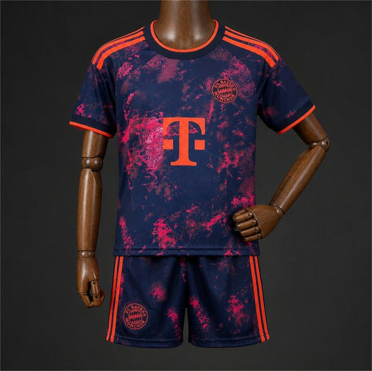 2026-27 Bayern Munich Third Away Dark Blue Pink Kids Size 16-28