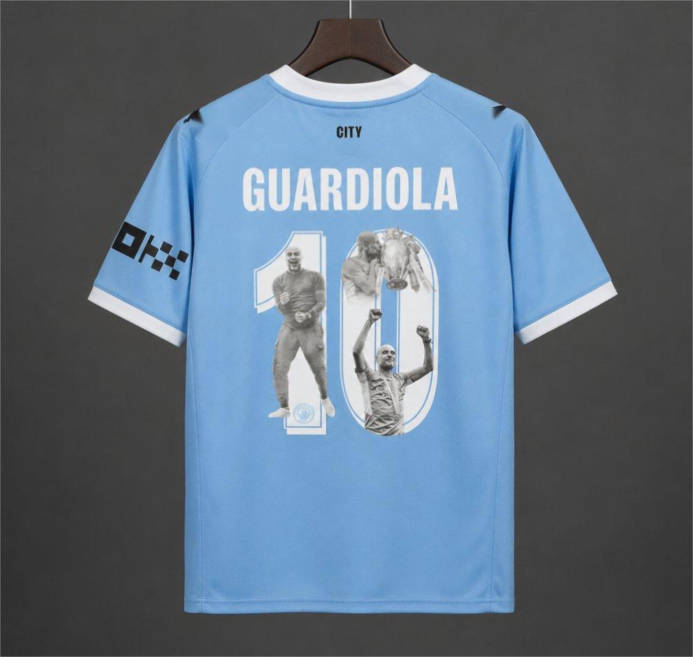 2026-27 Manchester City Home With Guardiola 10 Printing Special S-4XL