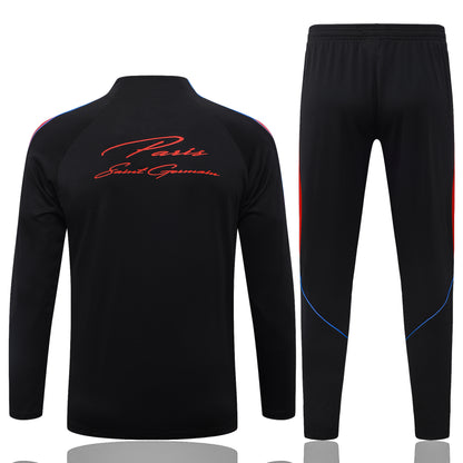 2026-27 Paris Black Half Zip Training Suit Adults Or Children