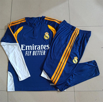2026-27 Real Madrid Royal Blue Half Zip Training Suit Adults Or Children