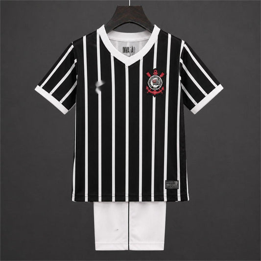2026-27 Corinthians Away Black White Stripes Kids Size 16-28