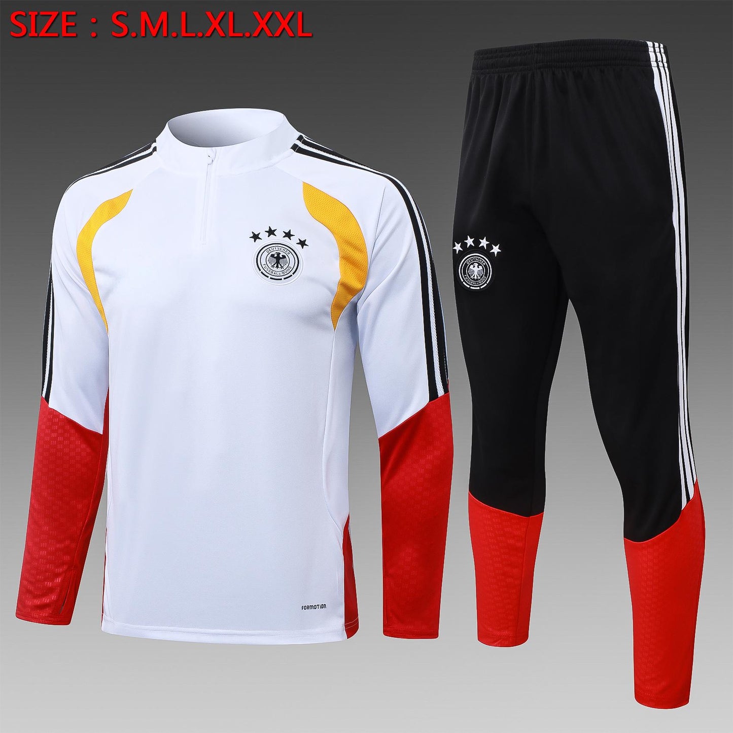 2026-27 Deutschland Weißer Trainingsanzug mit halbem Reißverschluss S-2XL