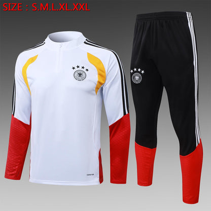 2026-27 Deutschland Weißer Trainingsanzug mit halbem Reißverschluss S-2XL