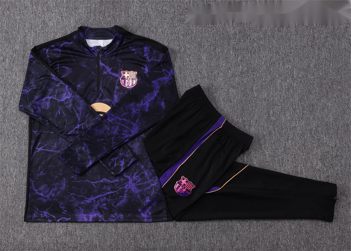 2026-27 Barcelona Black Purple Half Pull Training Suit Adults Or Children
