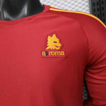 2026-27 AS Roma Home Deep Red Vintage Remake  Long Sleeve Player S-2XL