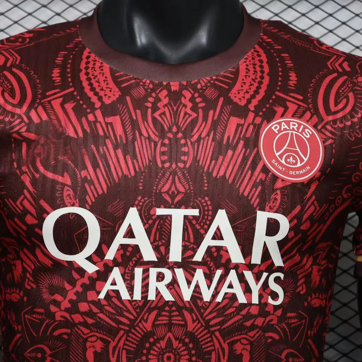 2026-27 París Rojo Oscuro con Patrón Tribal Jugador Especial S-3XL