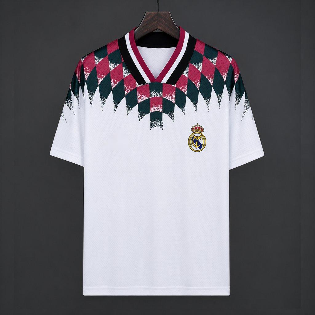 2026-27 Real Madrid White Diamond Pattern Collar Pre-Match S-4XL