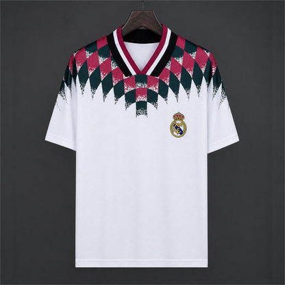 2026-27 Real Madrid White Diamond Pattern Collar Pre-Match S-4XL