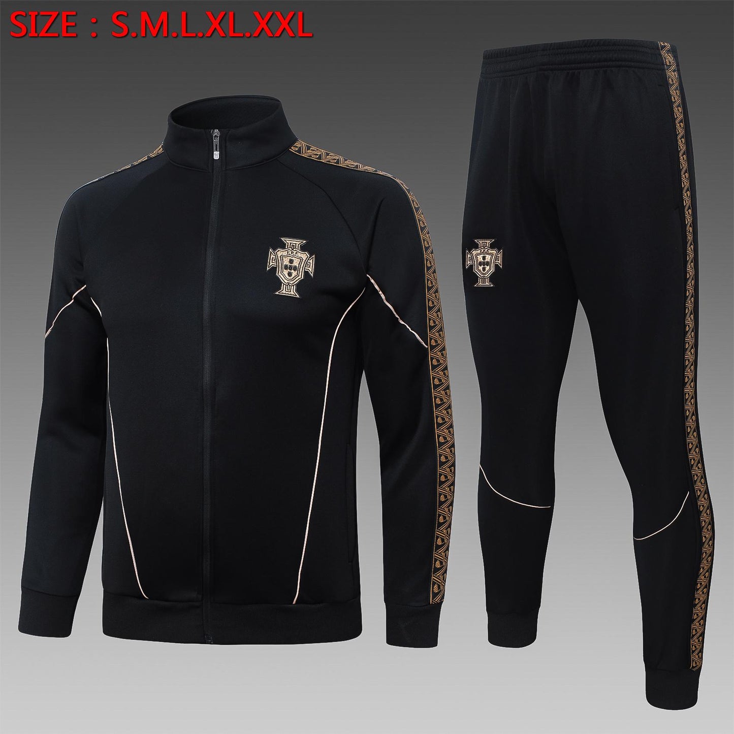 2026-27 Portugal Chándal de entrenamiento largo negro S-2XL
