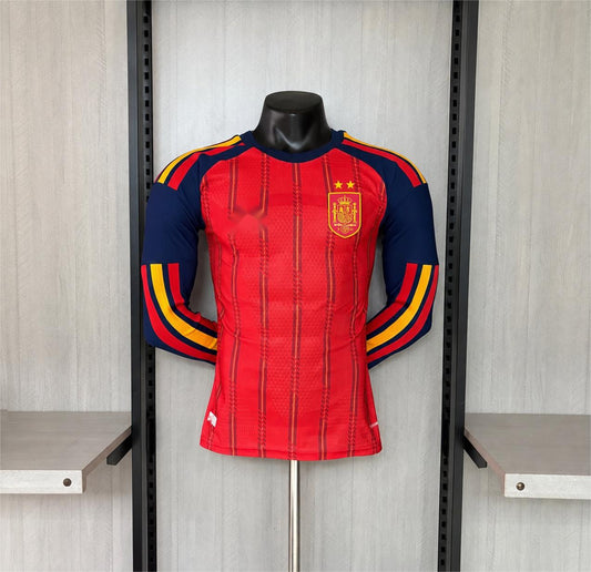 2026 Spain Home Two Stars Long Sleeved Player S-2XL