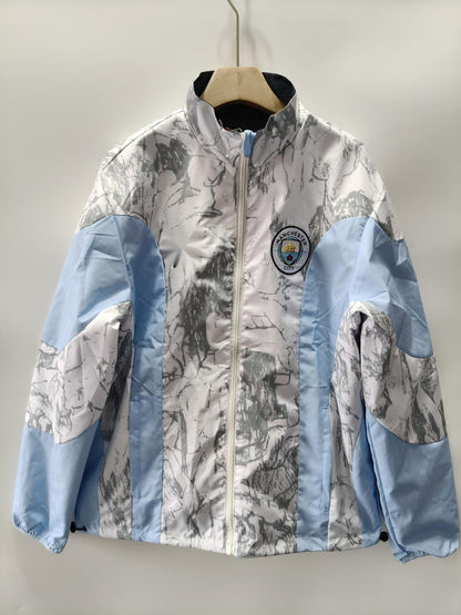 2026-27 Manchester City White Reversible Embroidered Windbreaker S-2XL