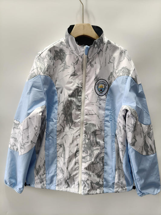 2026-27 Manchester City White Reversible Embroidered Windbreaker S-2XL