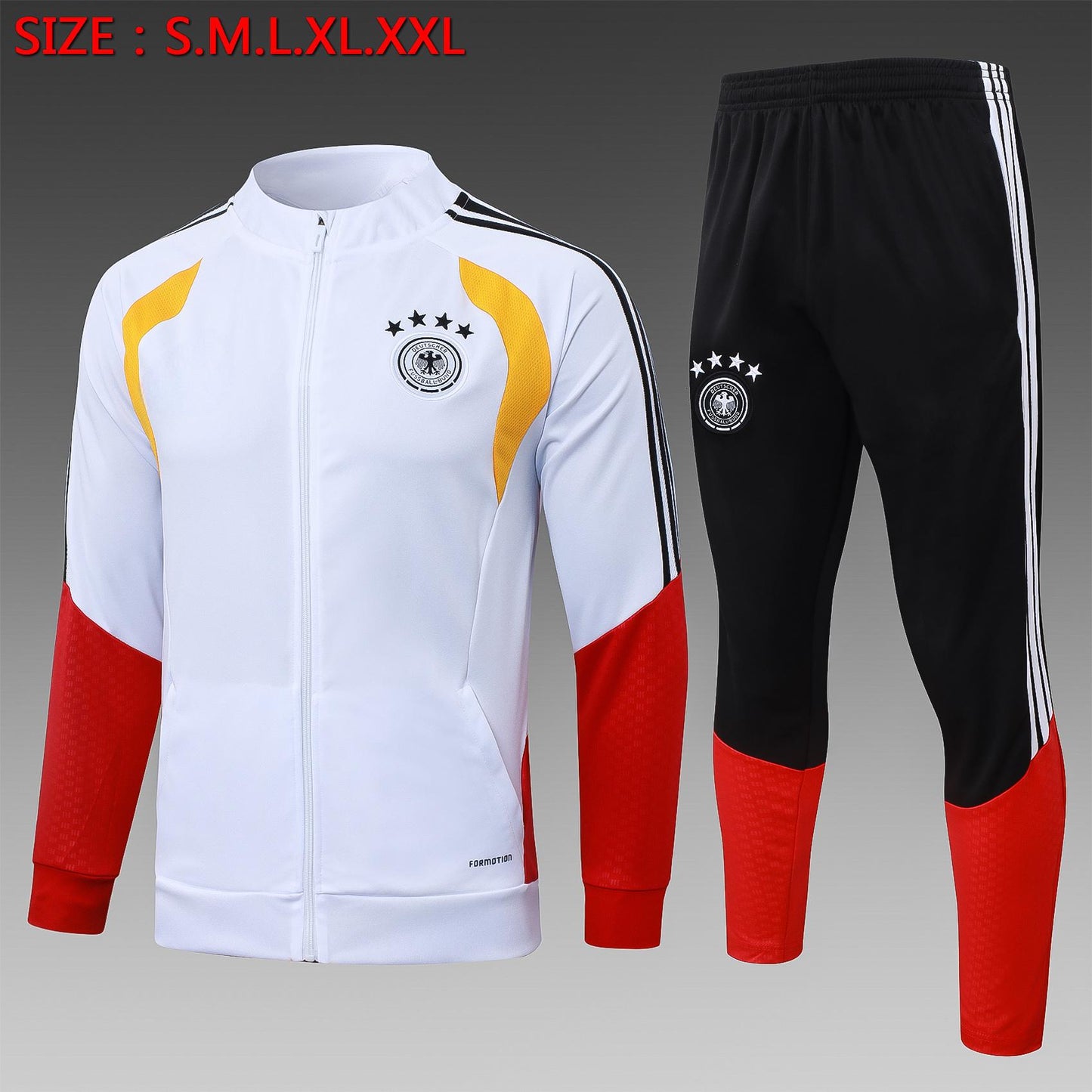 Traje largo de entrenamiento blanco Alemania 2026-27 S-2XL