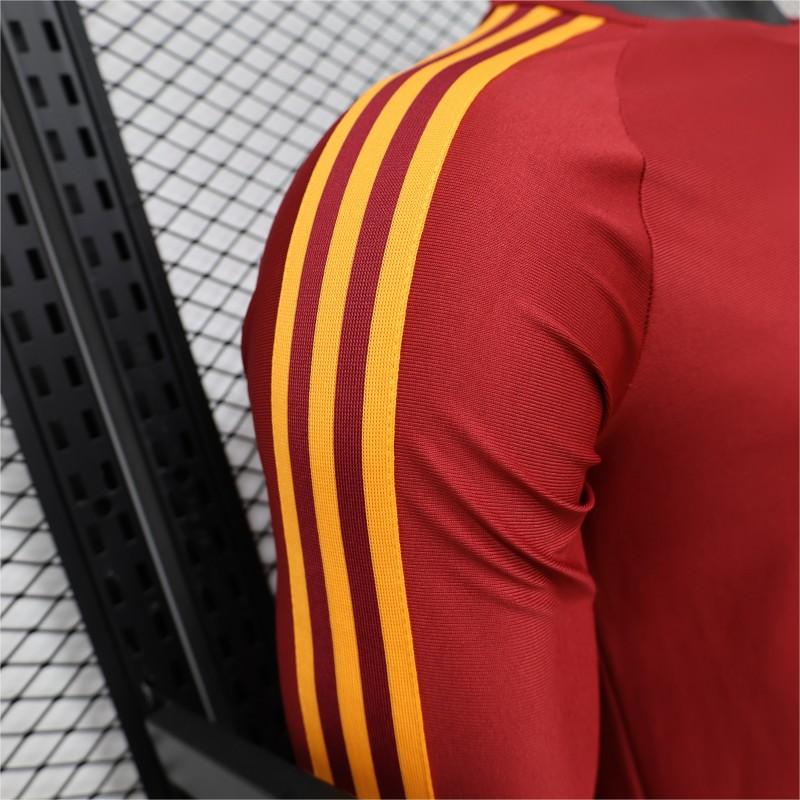 2026-27 AS Roma Home Deep Red Vintage Remake  Long Sleeve Player S-2XL