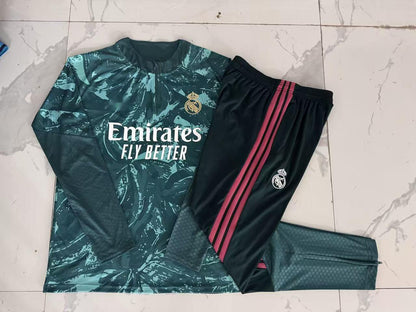 2026-27 Real Madrid Dark Green Half Zip Training Suit Adults Or Children