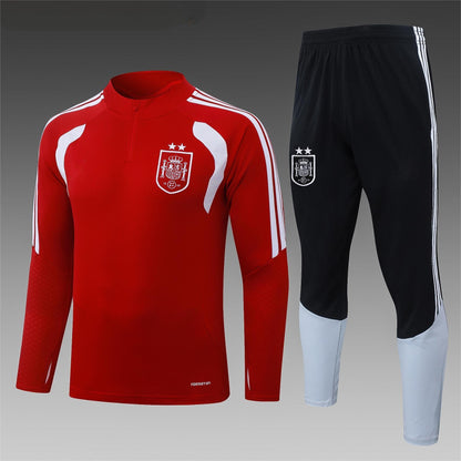 2026 Spain Red 2-star Half Zip Training Suit Adults Or Children