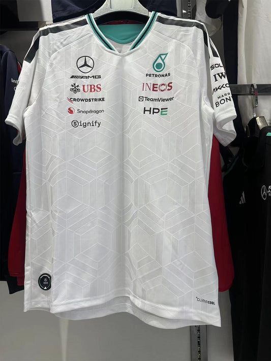2026 F1 Mercedes White Round Neck Racing Suit S-5XL