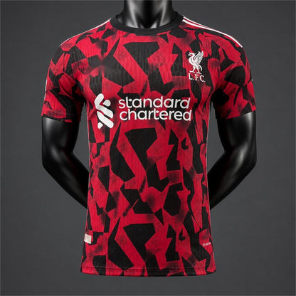 2026-27 Liverpool Red Black Geometric Pattern Pre-Match Training Player S-3XL